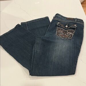 Earl Jeans Women's Straight Leg Jeans - Dark Blue Size 12